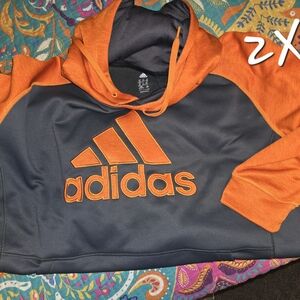 Adidas Orange and Gray Hoodie